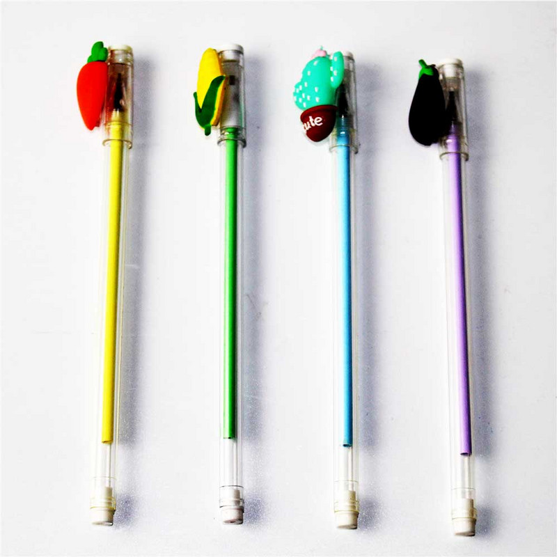 Δημιουργικό Cartoon Kawaii Μικρό, φρέσκο, διαφανές λαχανικό τζελ στυλό Ανταλλακτικό Σχολικό Γραφείο Γραφικό Δώρο Γραπτό