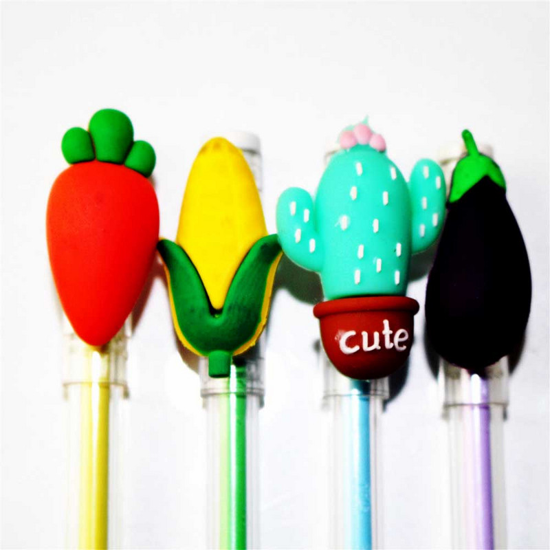 Δημιουργικό Cartoon Kawaii Μικρό, φρέσκο, διαφανές λαχανικό τζελ στυλό Ανταλλακτικό Σχολικό Γραφείο Γραφικό Δώρο Γραπτό