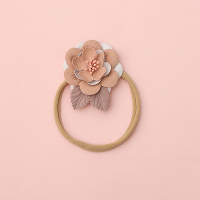 Лента за коса с контрастни цветове на цветя за новородено, Детски аксесоари за коса, лента за глава, лента за глава, флорални бебешки ленти за глава, найлонова лента за коса