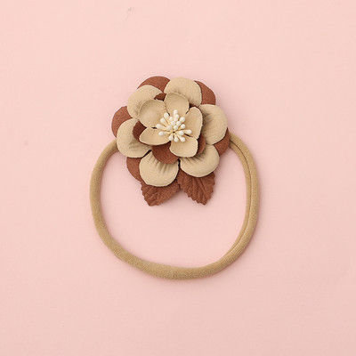 Лента за коса с контрастни цветове на цветя за новородено, Детски аксесоари за коса, лента за глава, лента за глава, флорални бебешки ленти за глава, найлонова лента за коса