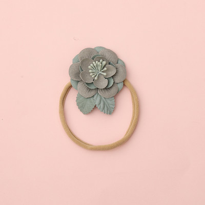 Лента за коса с контрастни цветове на цветя за новородено, Детски аксесоари за коса, лента за глава, лента за глава, флорални бебешки ленти за глава, найлонова лента за коса