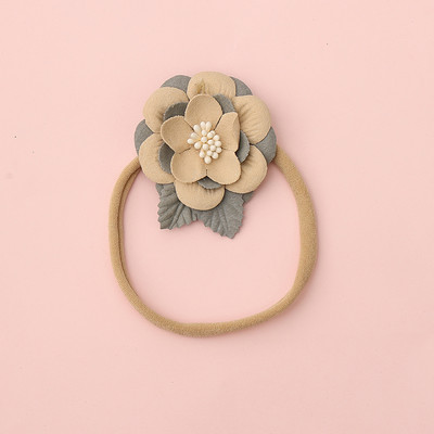 Лента за коса с контрастни цветове на цветя за новородено, Детски аксесоари за коса, лента за глава, лента за глава, флорални бебешки ленти за глава, найлонова лента за коса