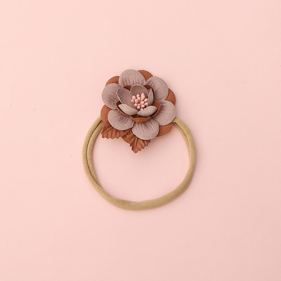 Лента за коса с контрастни цветове на цветя за новородено, Детски аксесоари за коса, лента за глава, лента за глава, флорални бебешки ленти за глава, найлонова лента за коса