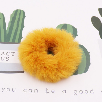 Moda fete elastic din blană de iepure artificială Scrunchie frânghie de păr blană de nurcă suport pentru coadă de cal elastic de pluș inel de păr Accesorii pentru păr t19