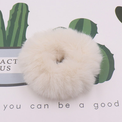 Moda fete elastic din blană de iepure artificială Scrunchie frânghie de păr blană de nurcă suport pentru coadă de cal elastic de pluș inel de păr Accesorii pentru păr t19