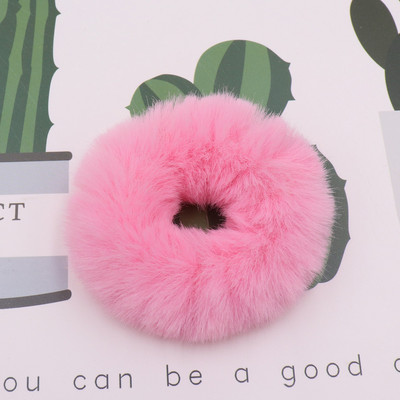 Moda fete elastic din blană de iepure artificială Scrunchie frânghie de păr blană de nurcă suport pentru coadă de cal elastic de pluș inel de păr Accesorii pentru păr t19
