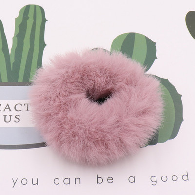 Moda fete elastic din blană de iepure artificială Scrunchie frânghie de păr blană de nurcă suport pentru coadă de cal elastic de pluș inel de păr Accesorii pentru păr t19