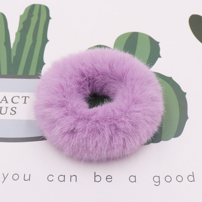 Moda fete elastic din blană de iepure artificială Scrunchie frânghie de păr blană de nurcă suport pentru coadă de cal elastic de pluș inel de păr Accesorii pentru păr t19