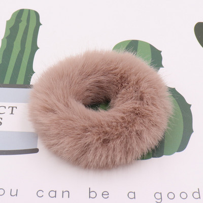Moda fete elastic din blană de iepure artificială Scrunchie frânghie de păr blană de nurcă suport pentru coadă de cal elastic de pluș inel de păr Accesorii pentru păr t19