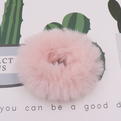 Moda fete elastic din blană de iepure artificială Scrunchie frânghie de păr blană de nurcă suport pentru coadă de cal elastic de pluș inel de păr Accesorii pentru păr t19