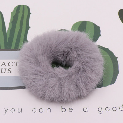 Moda fete elastic din blană de iepure artificială Scrunchie frânghie de păr blană de nurcă suport pentru coadă de cal elastic de pluș inel de păr Accesorii pentru păr t19