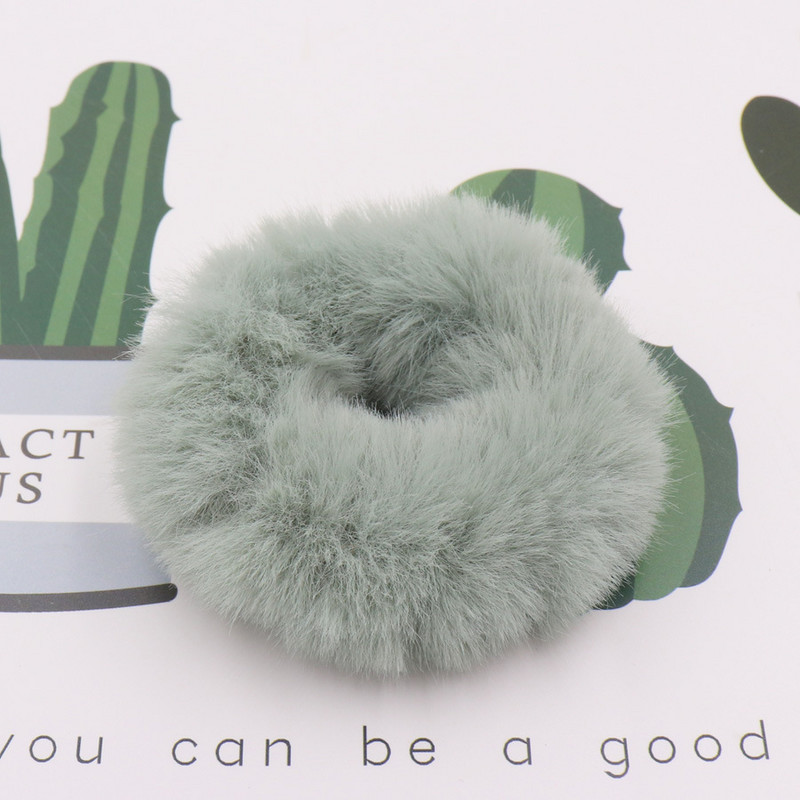 Μόδα για κορίτσια Ελαστική ψεύτικη γούνα κουνελιού Scrunchie Μαλλιά σχοινί βιζόν Γούνα αλογοουρά Ελαστική βελούδινη δαχτυλίδι μαλλιών Αξεσουάρ μαλλιών t19