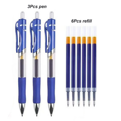 Комплект прибиращи се гел химикалки с черно/червено/синьо мастило Химикалка за писане 0,5 мм пълнители Офис аксесоари Ученически пособия Канцеларски материали