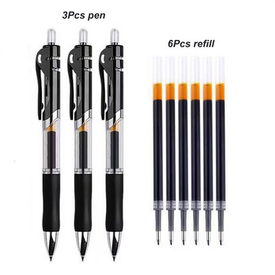 Комплект прибиращи се гел химикалки с черно/червено/синьо мастило Химикалка за писане 0,5 мм пълнители Офис аксесоари Ученически пособия Канцеларски материали