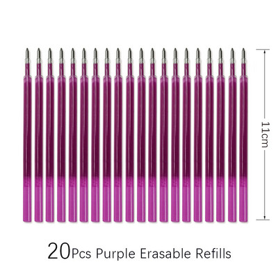 20 бр./лот 6 цвята изтриваеми пръти с мастило 0,5 mm Bullet с голям капацитет мастило с преса тип Magic Gel Pen Пълнежи за офис училище Инструмент за писане