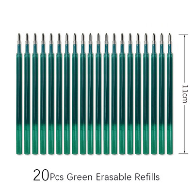 20 бр./лот 6 цвята изтриваеми пръти с мастило 0,5 mm Bullet с голям капацитет мастило с преса тип Magic Gel Pen Пълнежи за офис училище Инструмент за писане