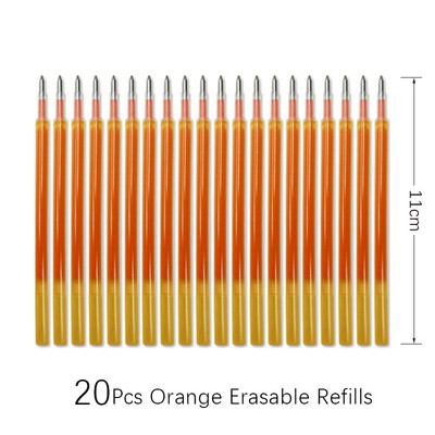 20 бр./лот 6 цвята изтриваеми пръти с мастило 0,5 mm Bullet с голям капацитет мастило с преса тип Magic Gel Pen Пълнежи за офис училище Инструмент за писане