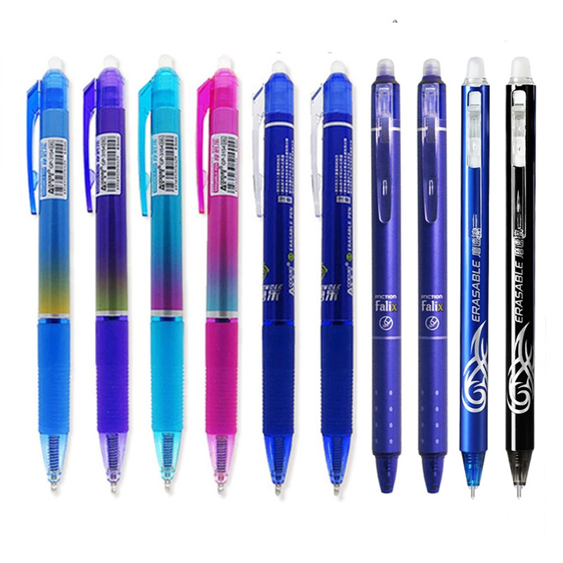 20 бр./лот 6 цвята изтриваеми пръти с мастило 0,5 mm Bullet с голям капацитет мастило с преса тип Magic Gel Pen Пълнежи за офис училище Инструмент за писане
