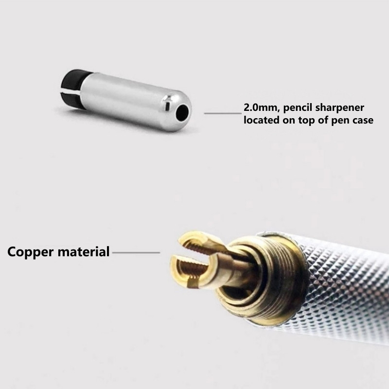 0,3 0,5 0,7 0,9 1,3 2,0 3,0 мм Механичен молив Изцяло метален Автоматичен молив за рисуване на изкуство с изводи Офис Училищни принадлежности