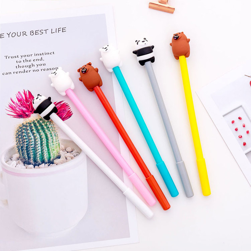 22Pcs Химикалка + комплект пълнители Черно мастило Bullet 0,5 mm Гел химикалки Дръжка Сменяеми пълнители Прът Училищни и офис консумативи Канцеларски материали