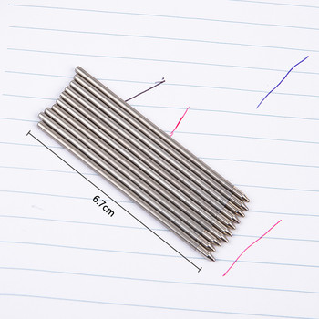 10 τεμ. 6,7 cm Metal Diamond Crystal Pen Special Refill for Ballpoint Rod Cartridge Core Ink Recharge Μαύρο μπλε μελάνι 0,5mm