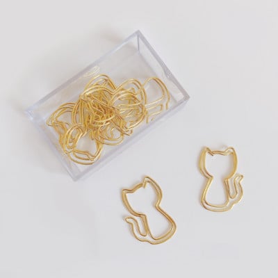 10 τμχ/σετ Cute Cat Paper Clips Metal Paperclip on Book Paper Students Cute Stationery Σχολική βιβλιοδεσία Αξεσουάρ γραφείου