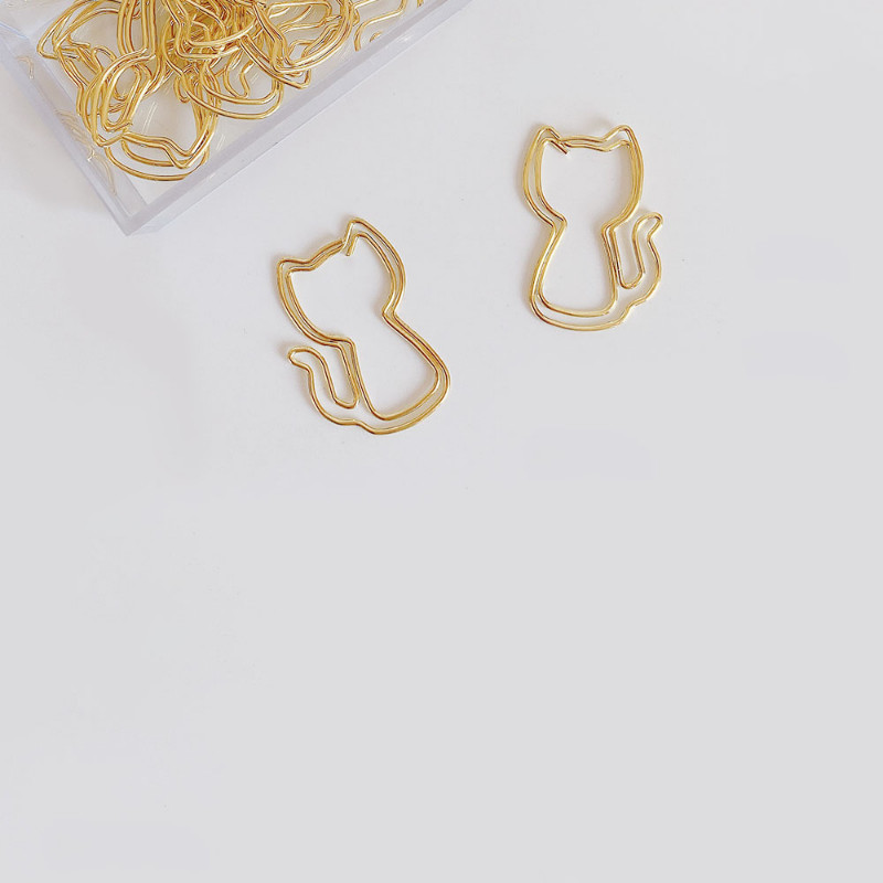 10 τμχ/σετ Cute Cat Paper Clips Metal Paperclip on Book Paper Students Cute Stationery Σχολική βιβλιοδεσία Αξεσουάρ γραφείου