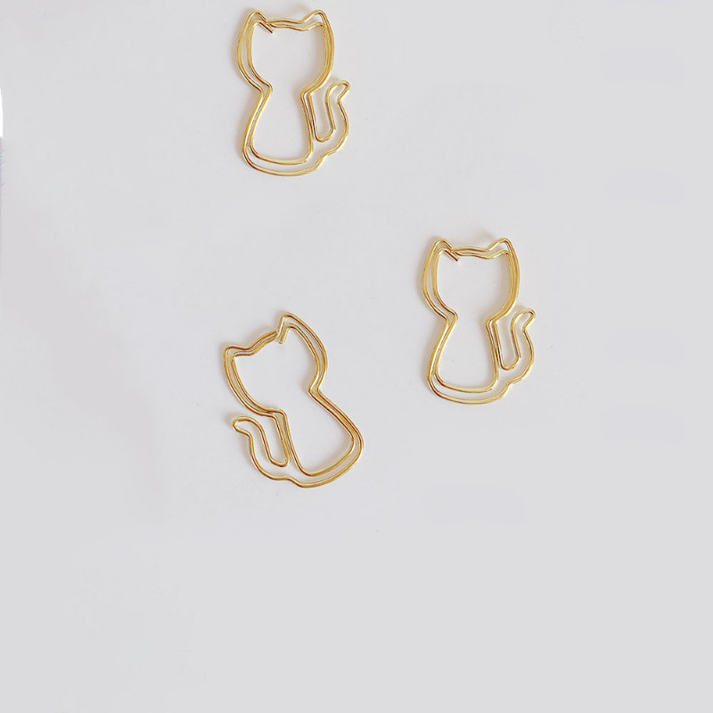 10 τμχ/σετ Cute Cat Paper Clips Metal Paperclip on Book Paper Students Cute Stationery Σχολική βιβλιοδεσία Αξεσουάρ γραφείου