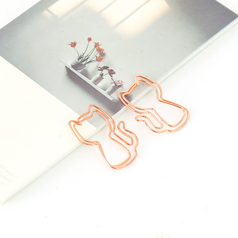 10 tk Loominguline kuldne kirjaklambrid kass Märkus Kuju Metallist kirjaklamber raamatupaberil Õpilastele Kirjatarbed Kontori kooliköitmistarbed