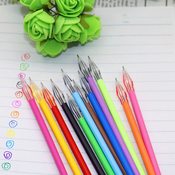 Пълнител за гел писалка Училищни канцеларски материали 12 цвята различни цветни мастила Неутрална писалка Пълнител за писалка Пълнители за писалка Касета 12 бр. Гел писалка