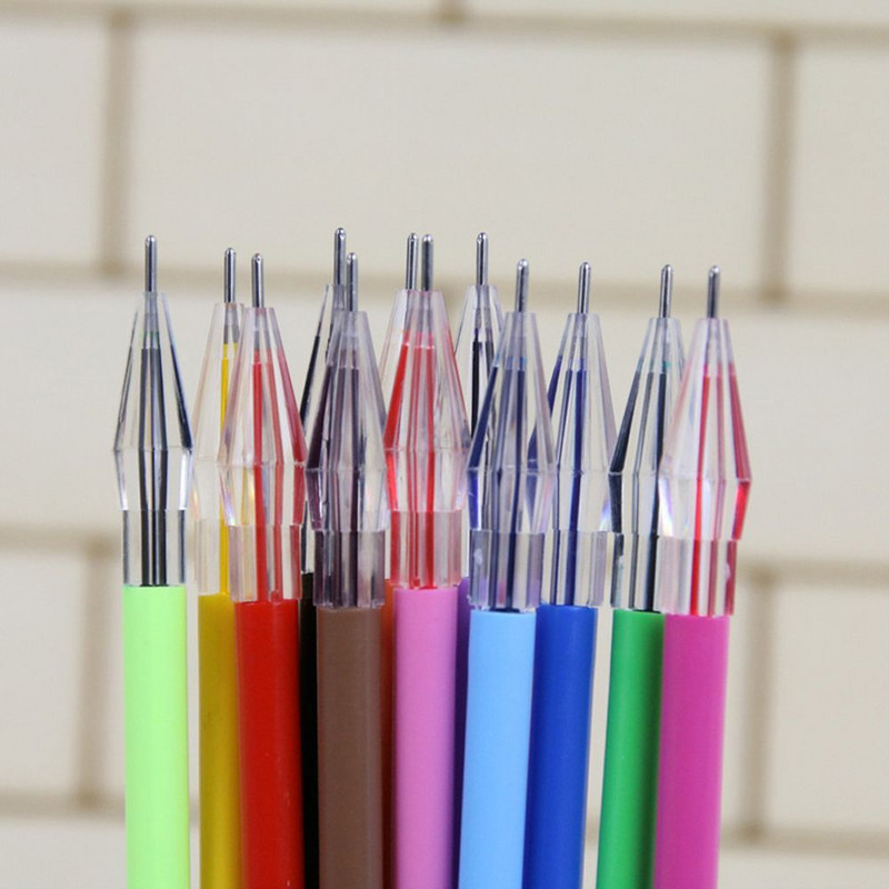 Пълнител за гел писалка Училищни канцеларски материали 12 цвята различни цветни мастила Неутрална писалка Пълнител за писалка Пълнители за писалка Касета 12 бр. Гел писалка