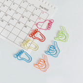 ALLTU 10 бр. Мултифункционален креативен цветен крак, длан, кламер, малки и свежи ученически отметки, сладка офис класификация