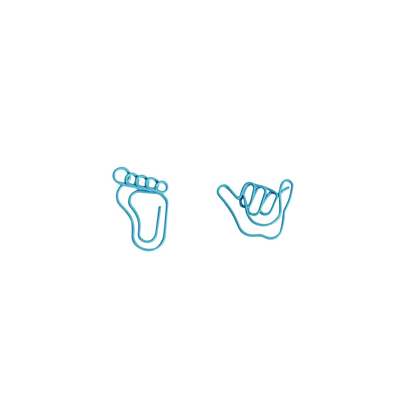 ALLTU 10 бр. Мултифункционален креативен цветен крак, длан, кламер, малки и свежи ученически отметки, сладка офис класификация