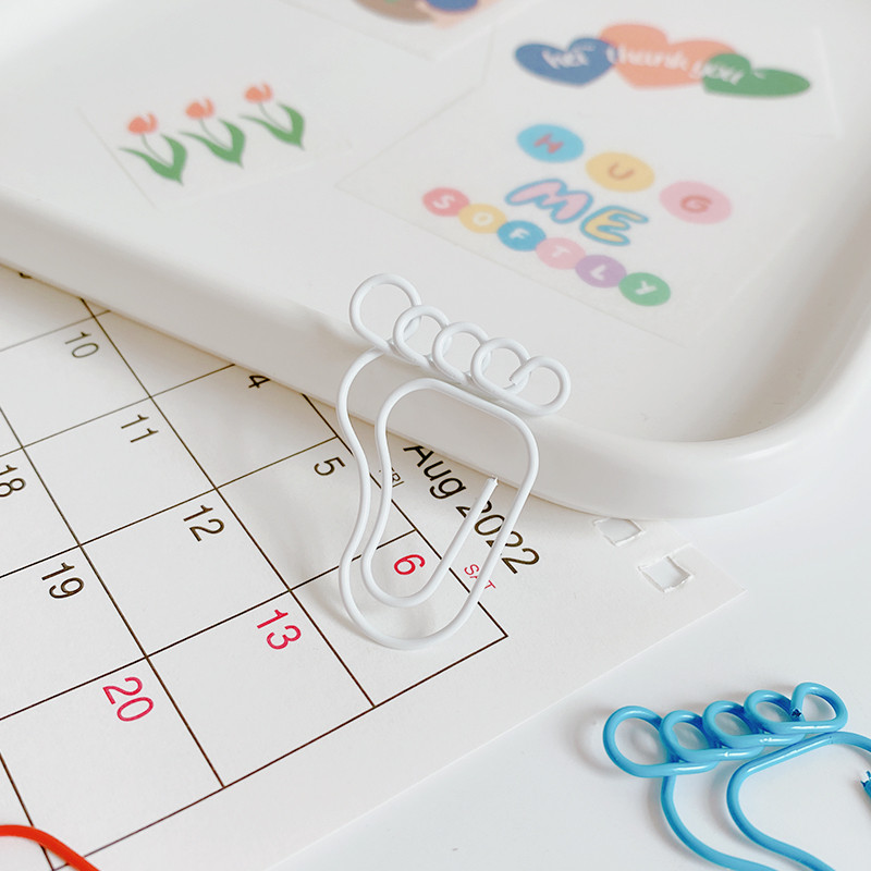 ALLTU 10 бр. Мултифункционален креативен цветен крак, длан, кламер, малки и свежи ученически отметки, сладка офис класификация