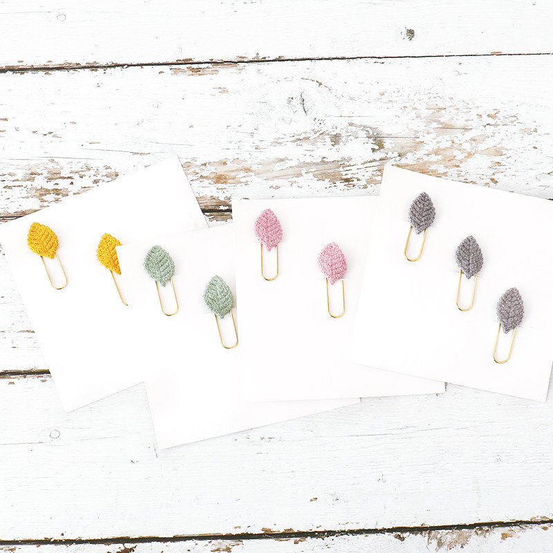 TUTU 3PCS slatke kawaii ručno izrađene metalne uredske školske spajalice za papir Cloth Art Leaf bookmark student memo clips pribor H0366