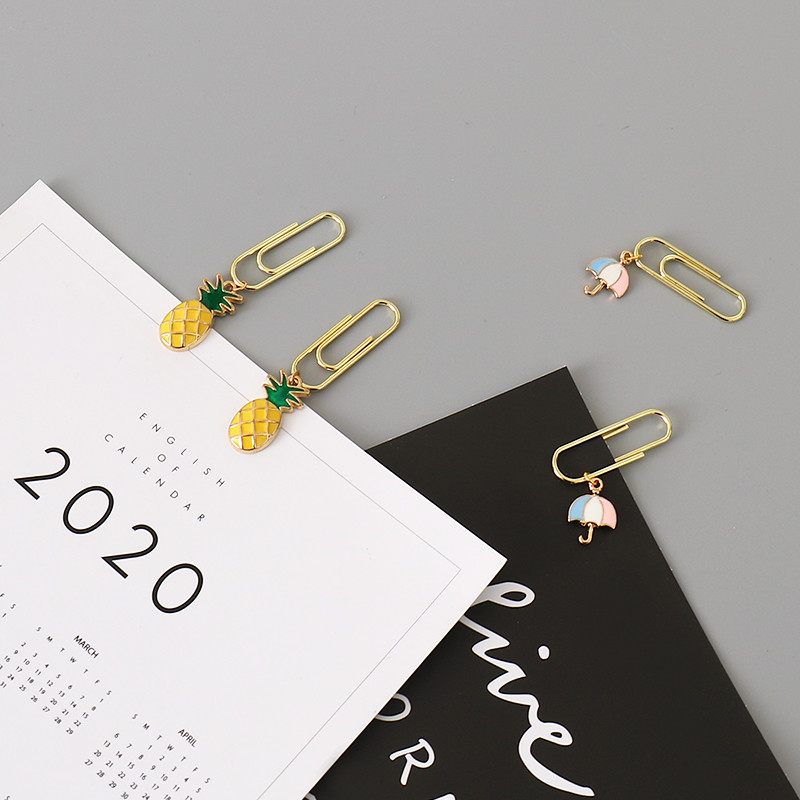 TUTU 2τμχ ανανάς Μεταλλικό Χρυσό Κλιπ Γραφείου Lady Style Σχολική Γραφική Φωτογραφική Διακοσμητική Είδη Γραφικής ύλης H0496