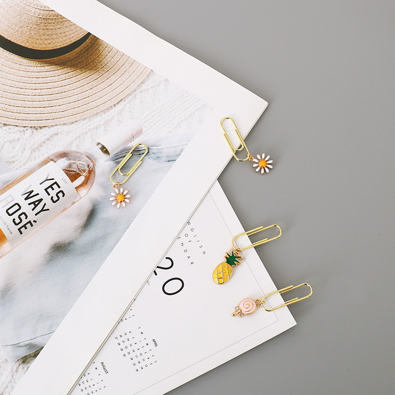 TUTU 2τμχ ανανάς Μεταλλικό Χρυσό Κλιπ Γραφείου Lady Style Σχολική Γραφική Φωτογραφική Διακοσμητική Είδη Γραφικής ύλης H0496