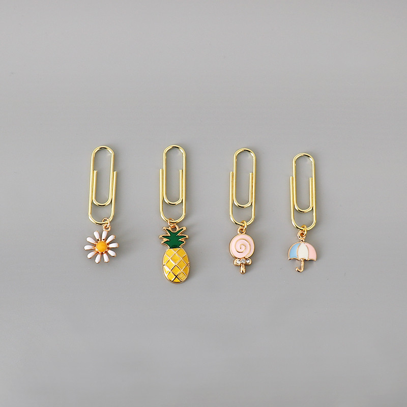 TUTU 2τμχ ανανάς Μεταλλικό Χρυσό Κλιπ Γραφείου Lady Style Σχολική Γραφική Φωτογραφική Διακοσμητική Είδη Γραφικής ύλης H0496