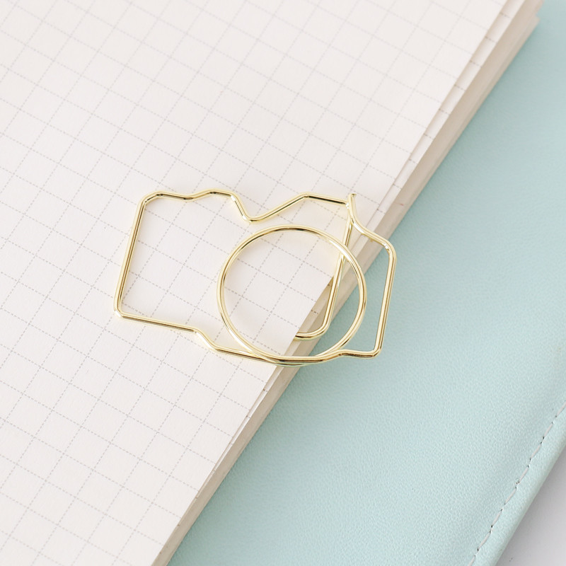 TUTU 5 tk/pakk suur kuldne kaameraklamber Õõnes metallist köiteklambrid Märkmed Kirjaklamber Kontoritarbed H0416