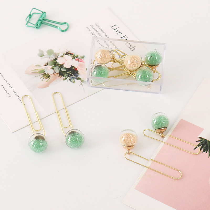 TUTU 5 kom/kutija Staklena kugla Spajalica za papir, zabilješke, zabilješke, zabilješke, DIY oznake, metalne spojnice za vezivo, zabilješke, slova, spajalice za papir H0301