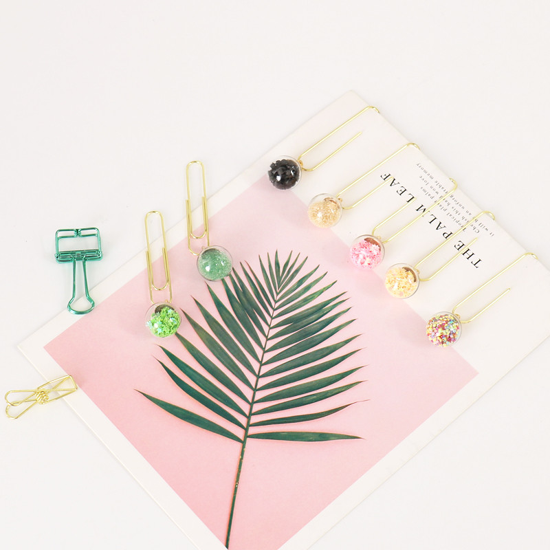 TUTU 5 kom/kutija Staklena kugla Spajalica za papir, zabilješke, zabilješke, zabilješke, DIY oznake, metalne spojnice za vezivo, zabilješke, slova, spajalice za papir H0301