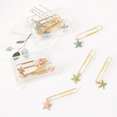TUTU 5Pcs/box Όμορφος αστερίας Planner σελιδοδεικτών Paper Clip Μεταλλικό Υλικό Σελιδοδείκτες για Book Stationery School Office H0336