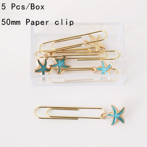 TUTU 5Pcs/box Όμορφος αστερίας Planner σελιδοδεικτών Paper Clip Μεταλλικό Υλικό Σελιδοδείκτες για Book Stationery School Office H0336