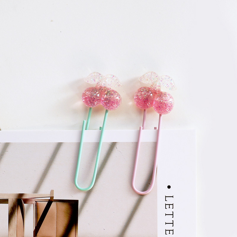 5 бр./лот Kawaii Crystal heart star Щипка Декоративна Bookmark Binder File Щипки Училищни канцеларски принадлежности Аксесоари