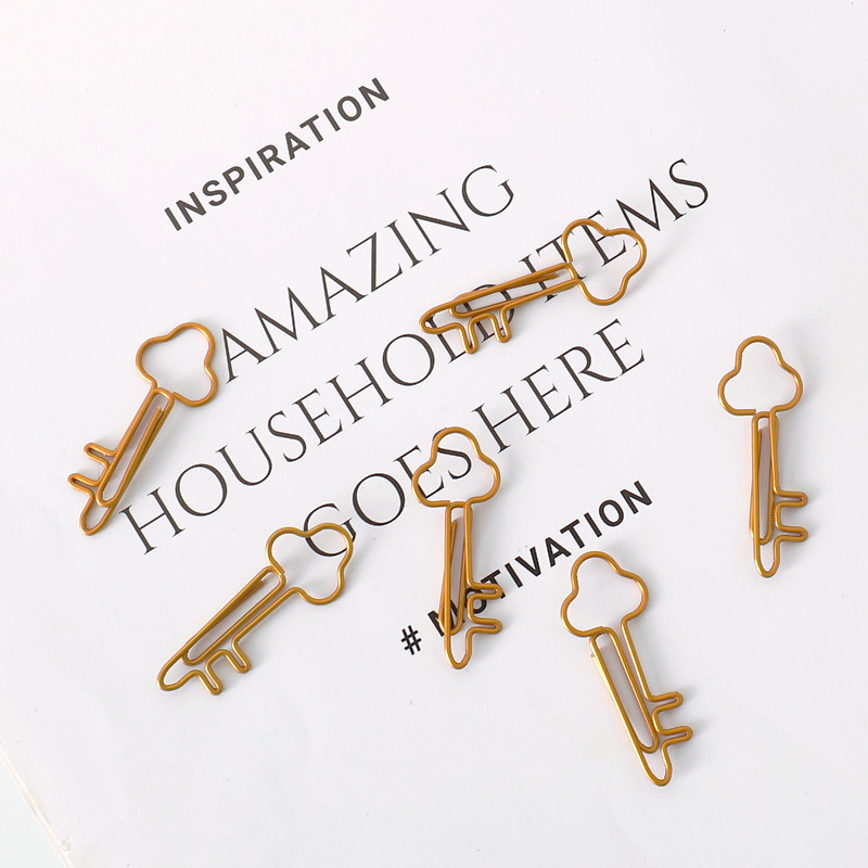 TUTU 8 buc/lot Creativ Kawaii în formă de cheie Agrafă metal Semn de carte Papetarie Rechizite de birou pentru școală Escolar Papelaria H0415