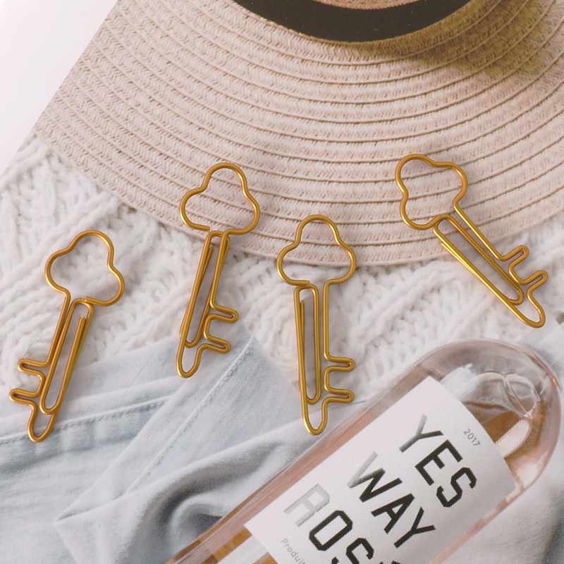 TUTU 8 buc/lot Creativ Kawaii în formă de cheie Agrafă metal Semn de carte Papetarie Rechizite de birou pentru școală Escolar Papelaria H0415