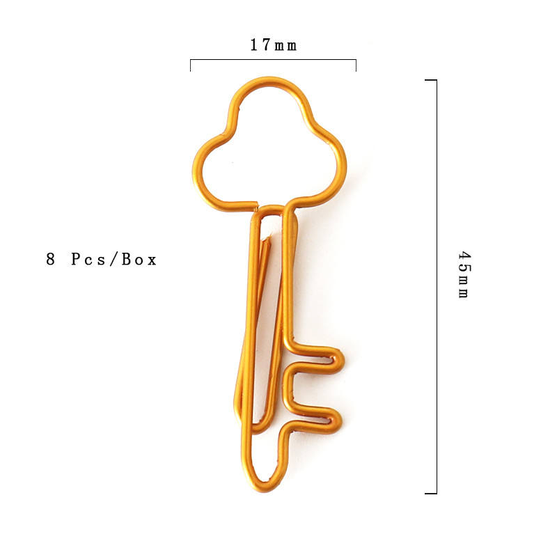 TUTU 8 buc/lot Creativ Kawaii în formă de cheie Agrafă metal Semn de carte Papetarie Rechizite de birou pentru școală Escolar Papelaria H0415
