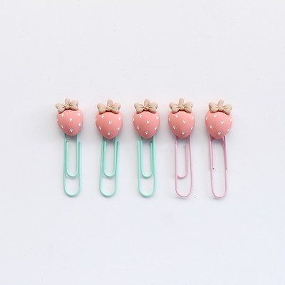5 kom/lot Kawaii jagode Spajalica za papir Ukrasna kopča za vezivo oznaka Školski uredski pribor