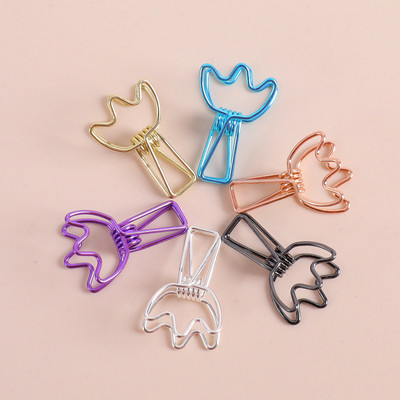 6 buc/lot mini clipsuri delicate din metal, inimă creativă, stea, pisică, stil urs, clemă, organizator de fișiere de hârtie, rechizite școlare de birou