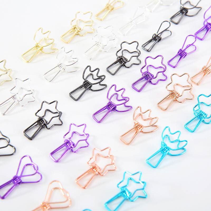 6 buc/lot mini clipsuri delicate din metal, inimă creativă, stea, pisică, stil urs, clemă, organizator de fișiere de hârtie, rechizite școlare de birou